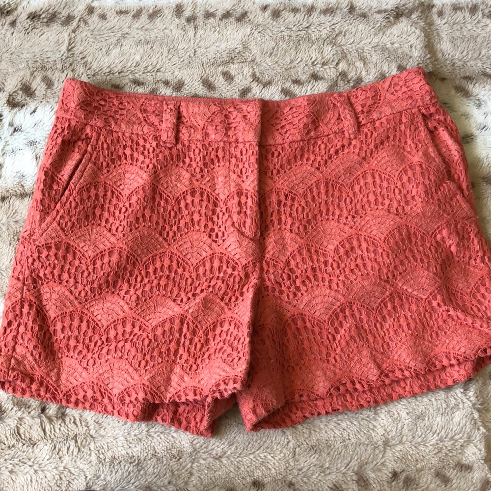 LOFT Coral Lace Shorts